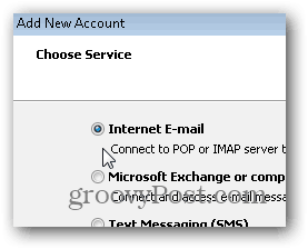 הגדרות IMAP של SMTP POP3 של Outlook 2010 - 04