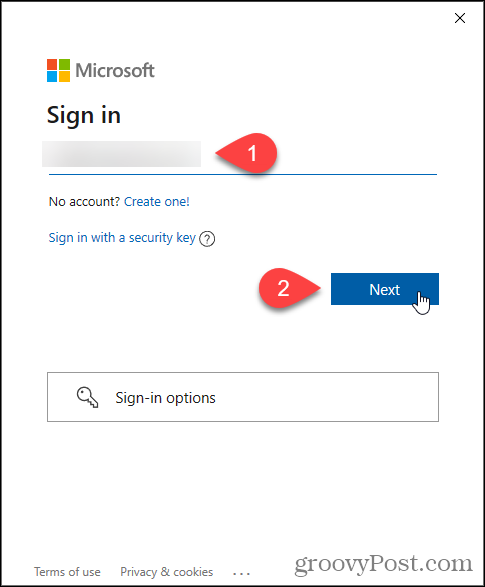 הזן אימייל של Microsoft עבור תוכנית Windows Insider
