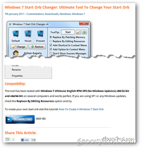 כיצד לשנות את תפריט התחל Orb ב- Windows 7