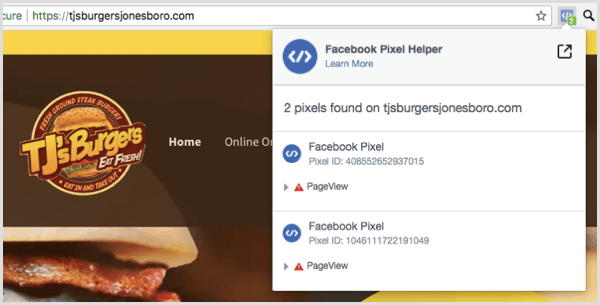 השתמש בתוסף ה- Pixel Helper של פייסבוק כדי לראות אם הפיקסל שלך עובד.