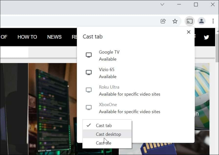 העבר את Windows 11 ל-Chromecast