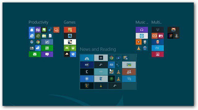 Windows 8: צור קבוצות אריחים במסך הפתיחה