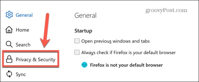 הגדרות הפרטיות של Firefox
