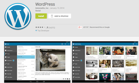 אפליקציית wordpress