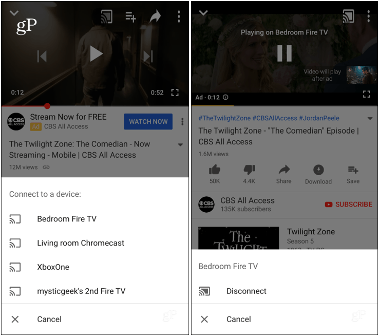 העבר את ה- iPhone של YouTube ל- Fire TV