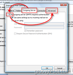 קבע את התצורה של Outlook 2007 עבור חשבון IMAP של GMAIL