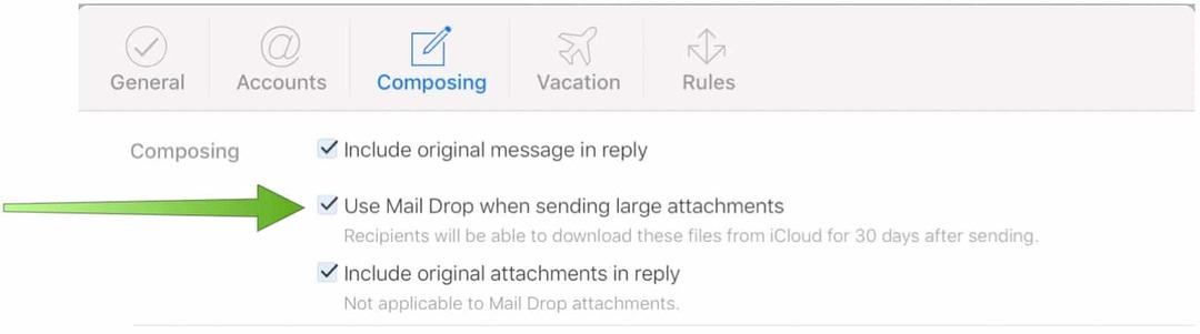 כיצד לשלוח קבצים באמצעות זרוק דואר ב- iPhone באמצעות iCloud