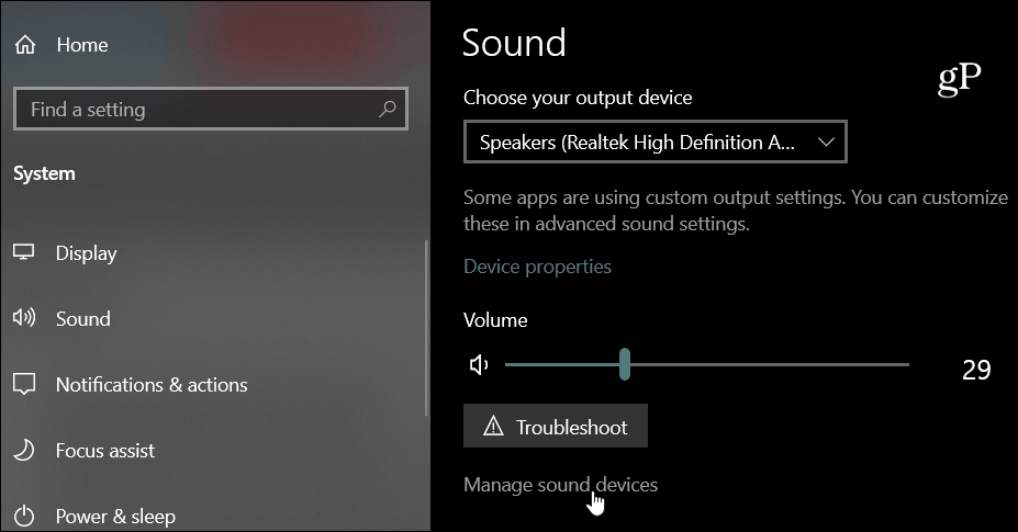 התקני קול Windows 10