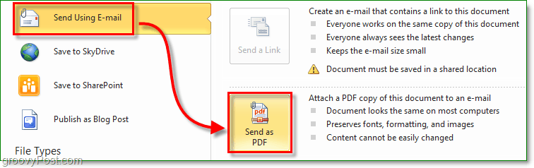 צור מסמך PDF מאובטח ושלח אותו באמצעות דוא"ל באמצעות Office 2010