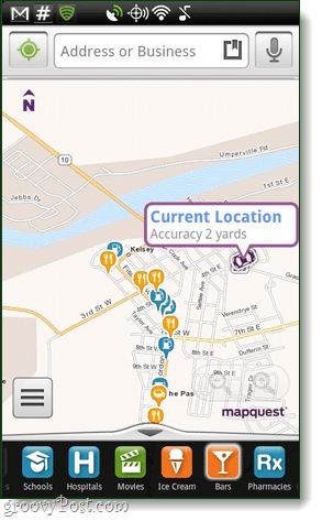 אפליקציית MapQuest לאנדרואיד, סקירה כללית