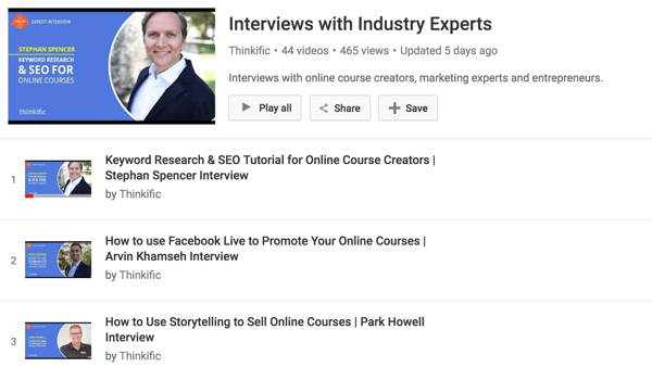 בערוץ היוטיוב של Thinkific יש סדרת ראיונות עם יוצרי קורסים מקוונים.