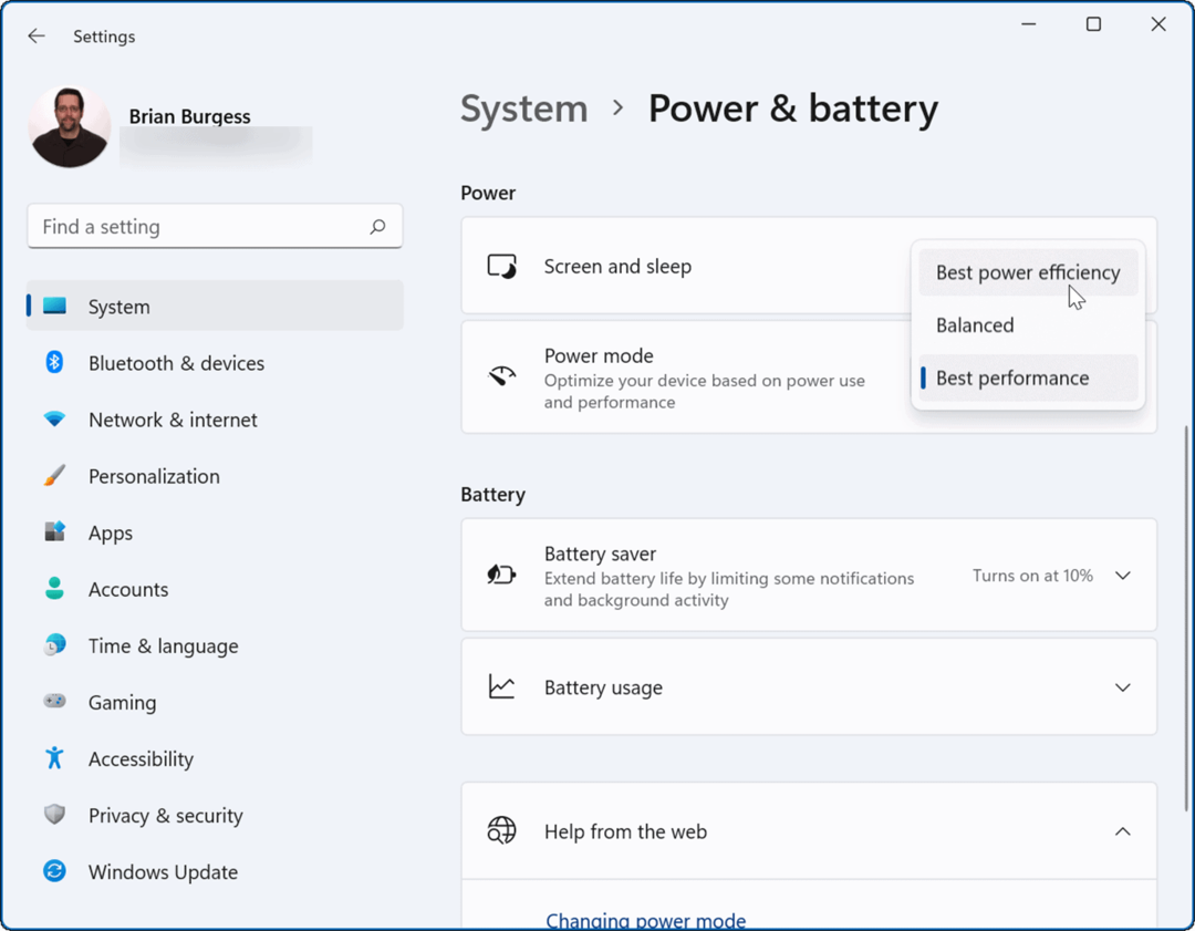 מצב צריכת חשמל של Windows 11 משפר את חיי הסוללה ב-Windows 11