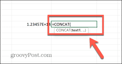 פונקציית excel concat