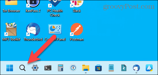סמל החיפוש רק בשורת המשימות ב-Windows 11