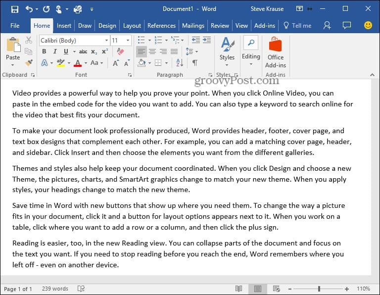 כיצד להכניס טקסט של Lorem Ipsum ל- Microsoft Word 2010 ו- 2007