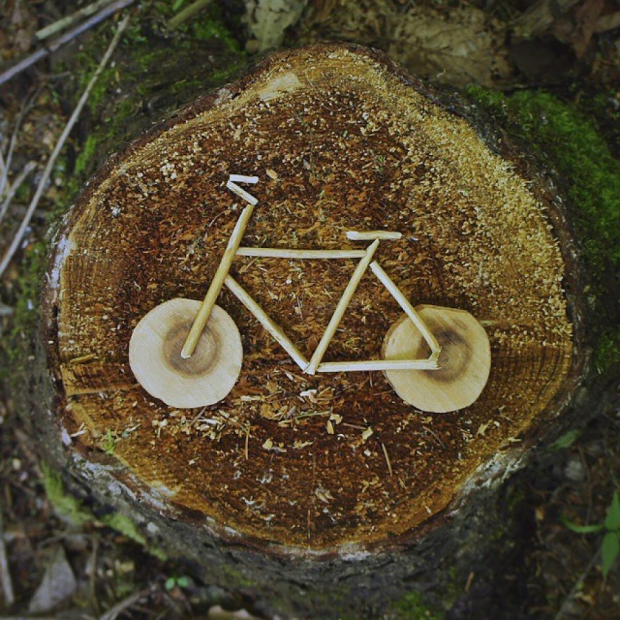 עיצוב אופניים על עץ