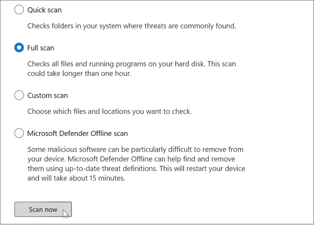 סריקה מלאה של Windows 11 לא מפסיקה להתרסק