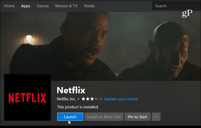 אפליקציית Netflix Windows 10
