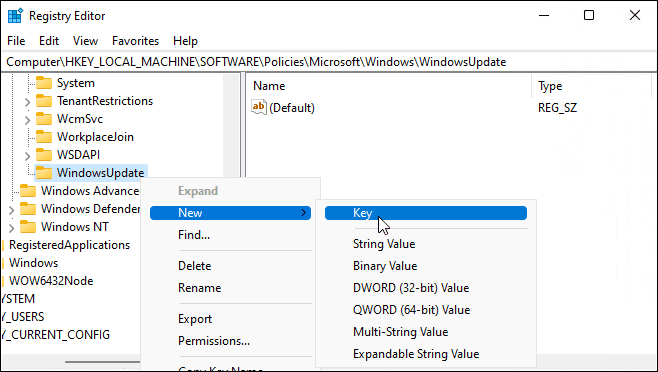 WindowsUpdate מפתח חדש