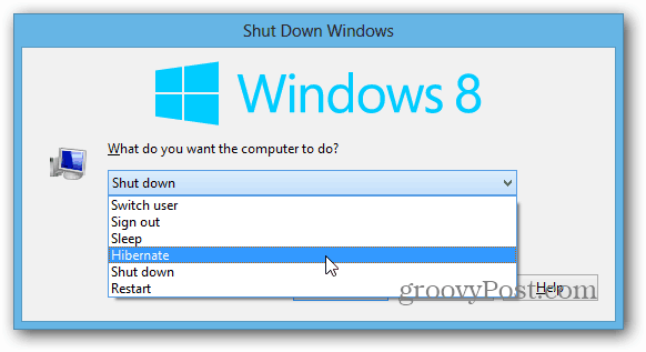 כיבוי שולחן העבודה של Windows 8
