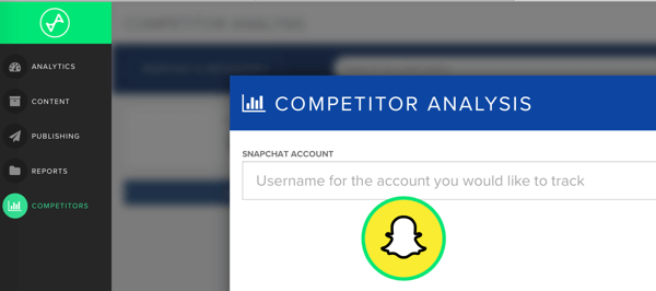 הוסף את שם המשתמש של Snapchat של המתחרה שאחריו תרצה לעקוב ב- Snaplytics.