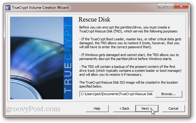 TrueCrypt Rescue Disk ISO: דיסק שחזור או USB לשחזור