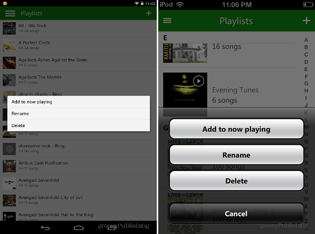 Xbox Music אנדרואיד iOS