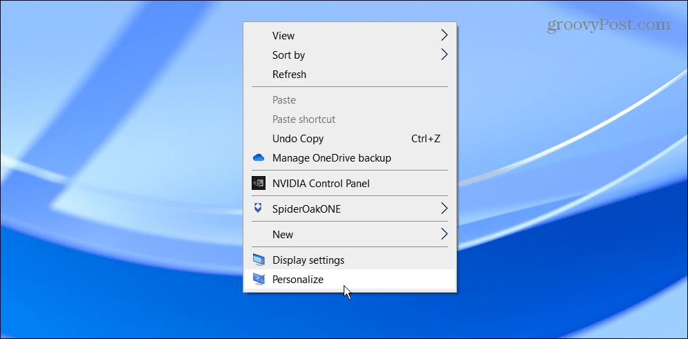 התאמה אישית של Windows 10