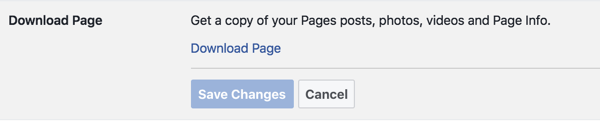 עקוב אחר ההנחיות לבקש את ארכיון עמודי הפייסבוק שלך.