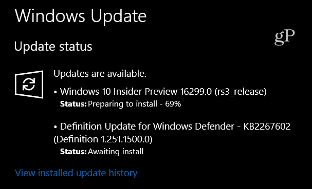 תצוגה מקדימה של Windows 10 Build 16299