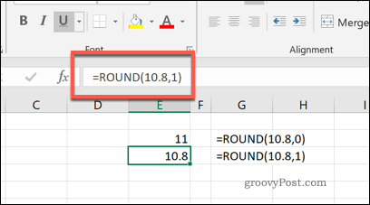 הפונקציה ROUND ב- Excel