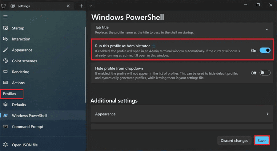 פתח את Powershell כמנהל מערכת ב-Windows 11