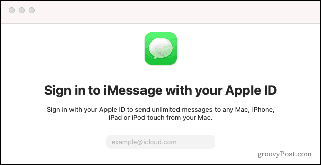 היכנס להודעות mac