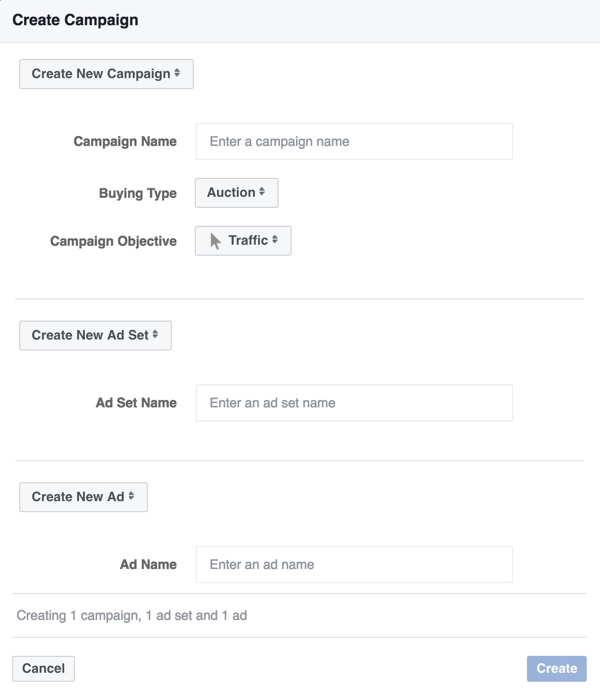 בחר את מטרת קמפיין התנועה עבור מודעת פייסבוק המסנג'ר שלך.