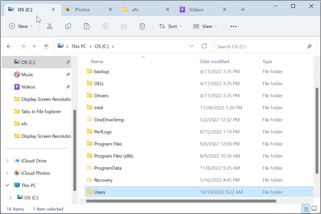 השתמש בכרטיסיות בסייר הקבצים של Windows 11
