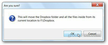 אישור מיקום Dropbox חדש
