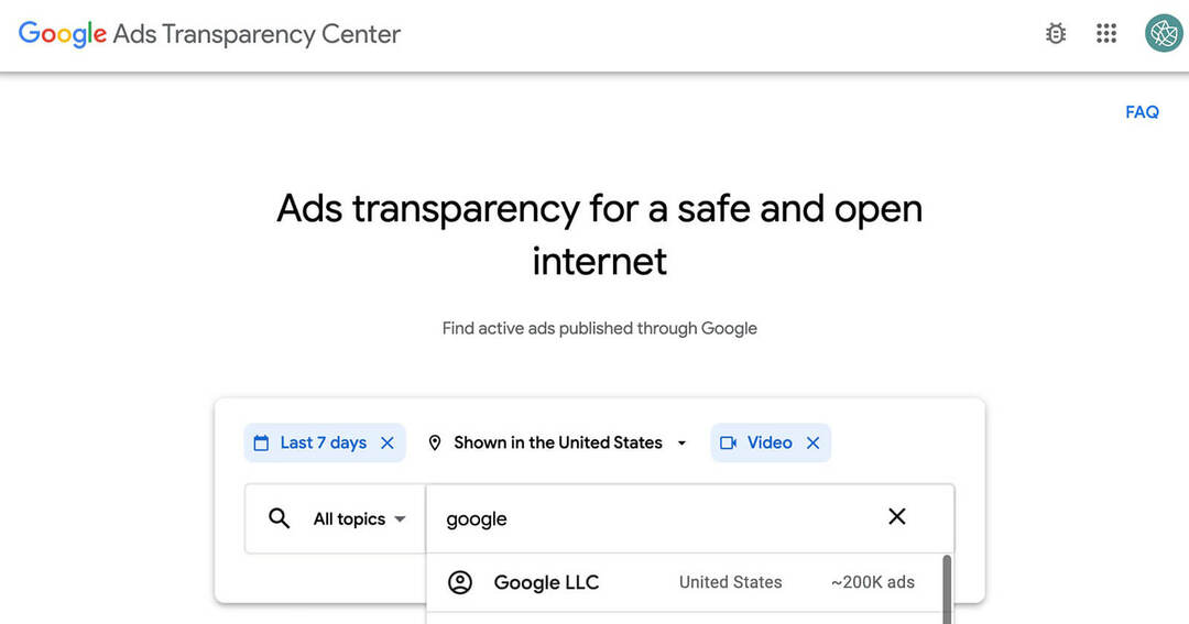 כיצד לחקור את התחרות שלך עם מרכז השקיפות של Google Ads: בוחן מדיה חברתית