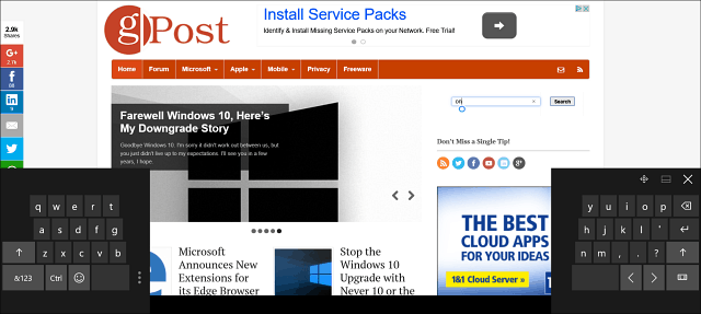 טיפ של Windows 10: פצל את המקלדת שעל המסך במצב טאבלט