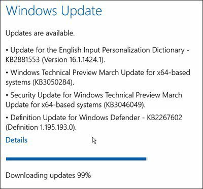 עדכוני Windows 10