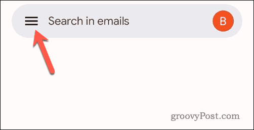 הקש על סמל תפריט Gmail בנייד של Gmail