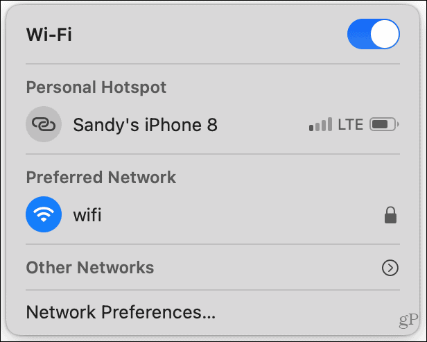 שליטת WiFi ב- Mac