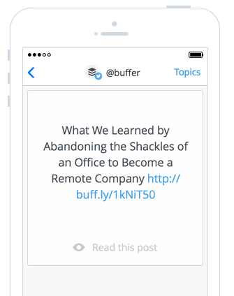 Daily by Buffer היא דרך פשוטה לגלות ולשתף תוכן מעולה. 