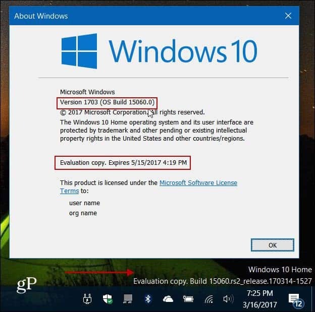 יוצרי Windows 10 מעדכנים את Insider Build 15060 למחשב זמין כעת
