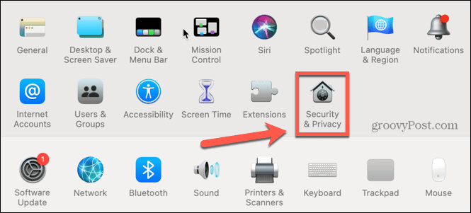 אבטחה ופרטיות של mac