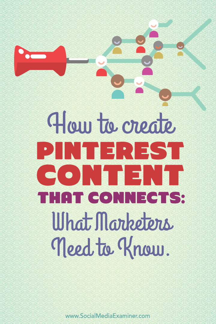 כיצד ליצור תוכן Pinterest המתחבר: מה משווקים צריכים לדעת: בוחן מדיה חברתית