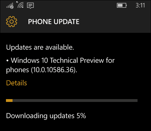 Windows 10 Insider Mobile בניין 10586.36 זמין כעת
