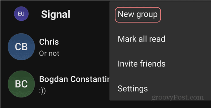 WhatsApp ל- Signal Groups חדש