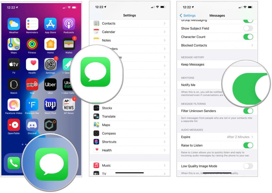 iOS 14 מכבה הודעות