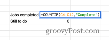 נוסחת google sheets countif עם ערכים מותאמים אישית