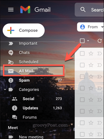 תיקיית כל הדואר ב-Gmail